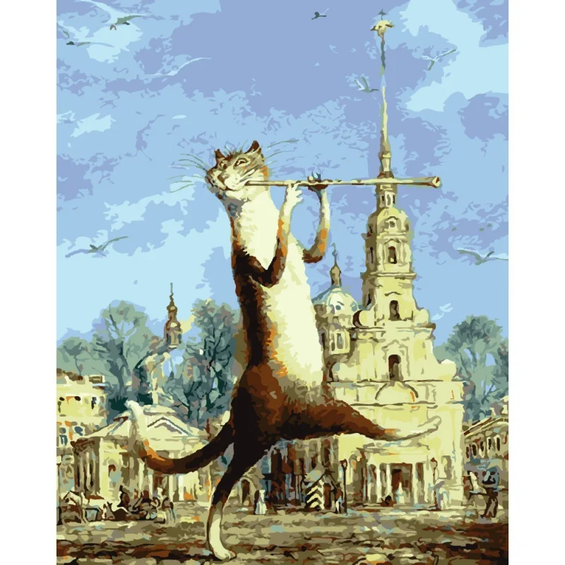 

New Animal Theme DIY Oil Painting Drawing Pictures By Numbers Kit Handcraft Pattern Paintings By Numbers On Canvas Home Decor