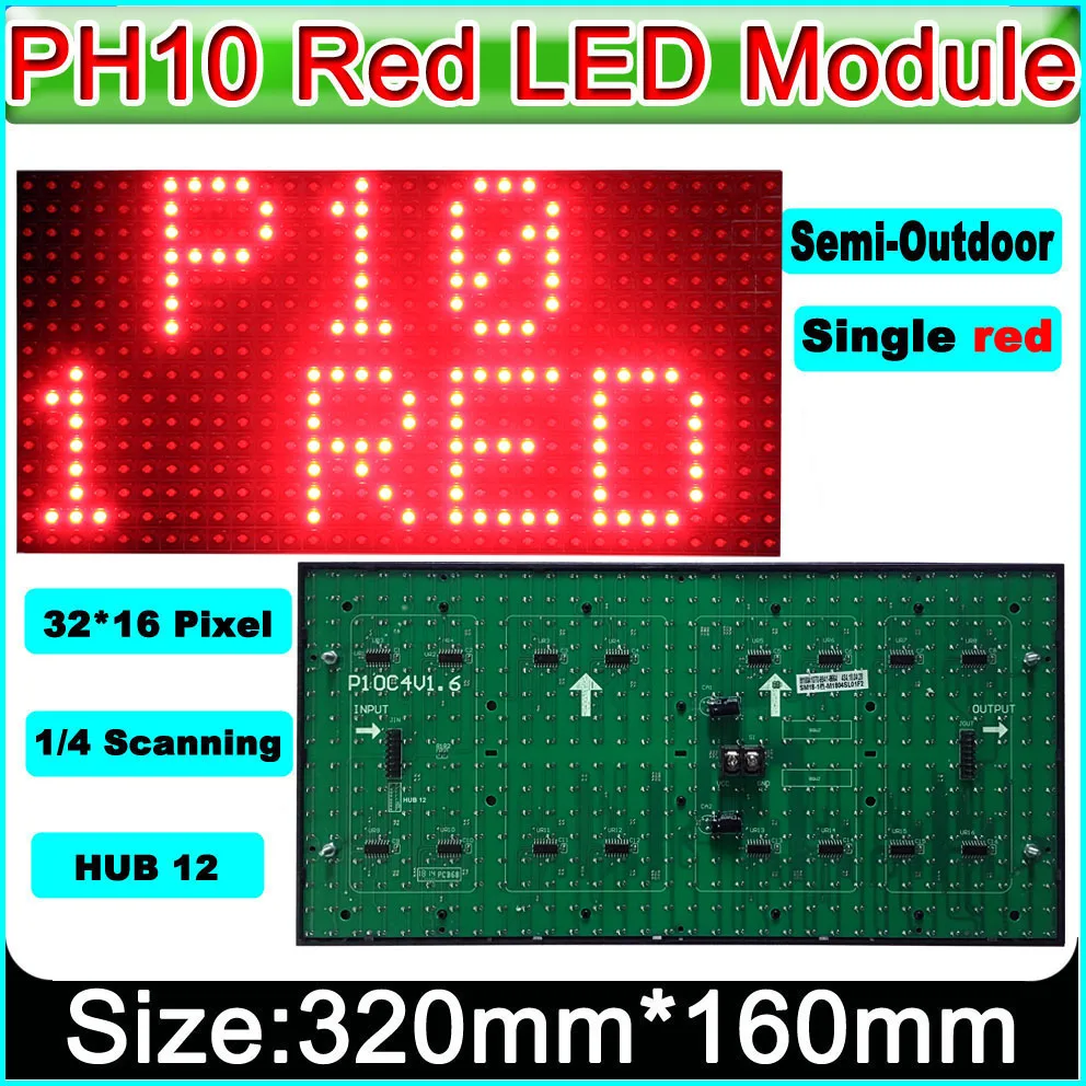 

2019 NEW Red P10 Semi-outdoor LED Display Module,Message Board,Brand Sign High Brightness electronic moving text