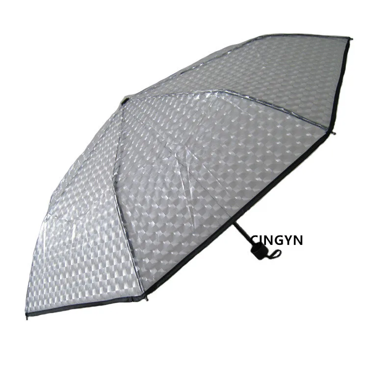 

Transparent Clear Umbrella plastic PVC Lace Three Folding umbrella sunny rainy creative umbrella three folding umbrella