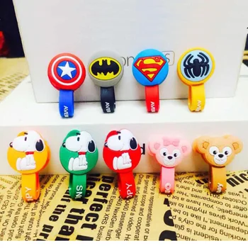 

100pcs/lot Superman, Batman USB Charger Cord Holder Earphone Cable Wire Organizer Headphone Cable Winder Dog and Bear style