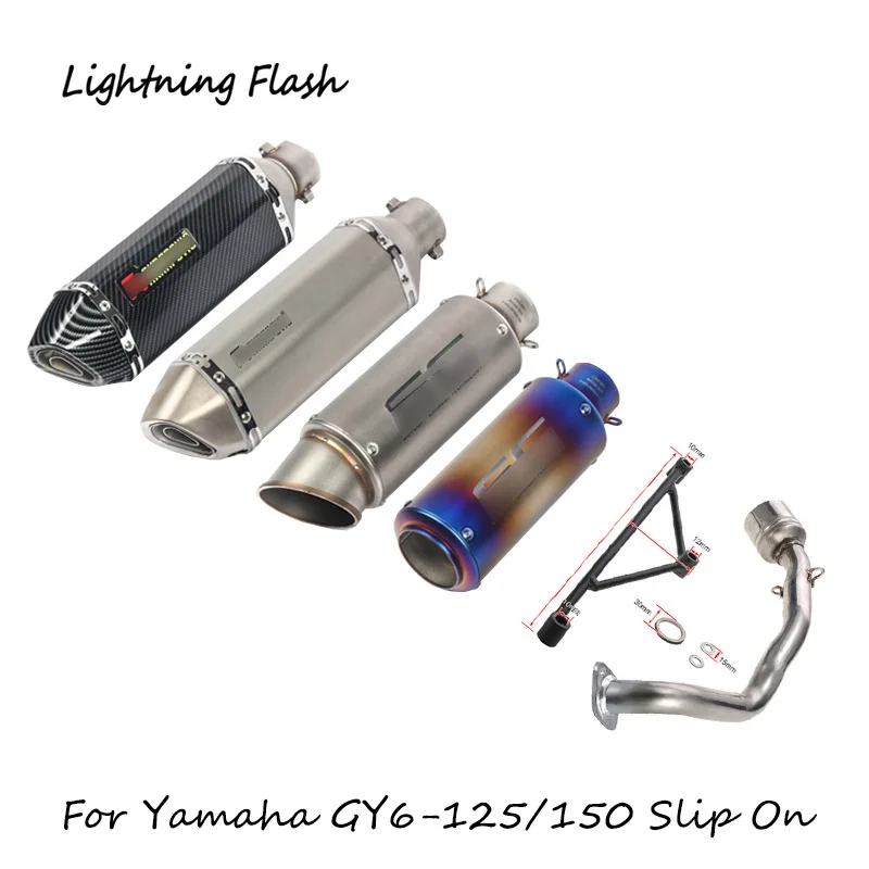 

For Yamaha GY6 125 150 Motorcycle Exhaust System 51 mm Stainless Steel Header Tail Pipe Slip On No DB Killer Escape Modified