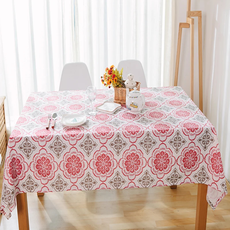 pure linen table cloth coffee tea table cloth embroidery flower window