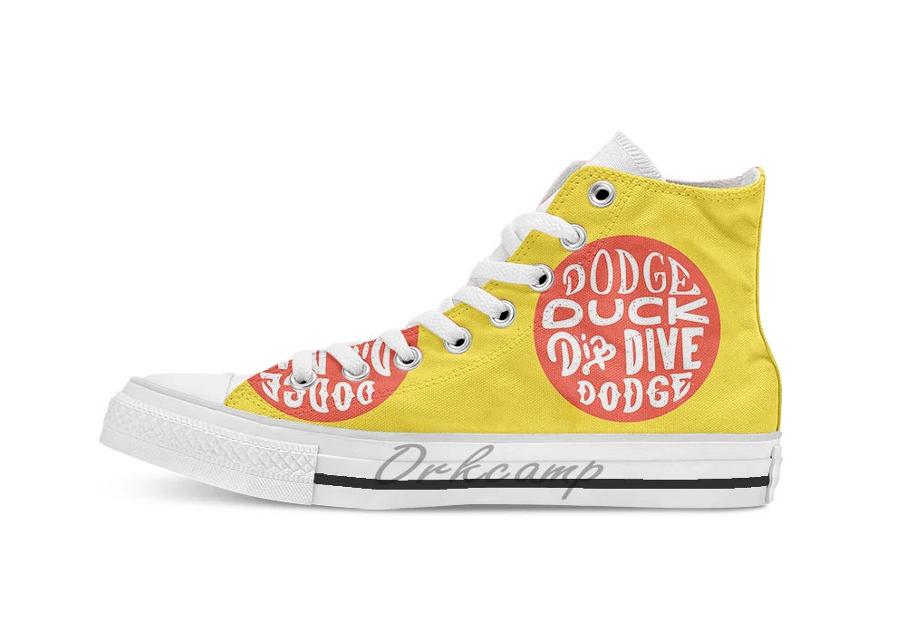 

Dodgeball Dodge Duck Dip Dive Dodge Unisex High Top Canvas flat Casual Custom shoes Drop Shipping