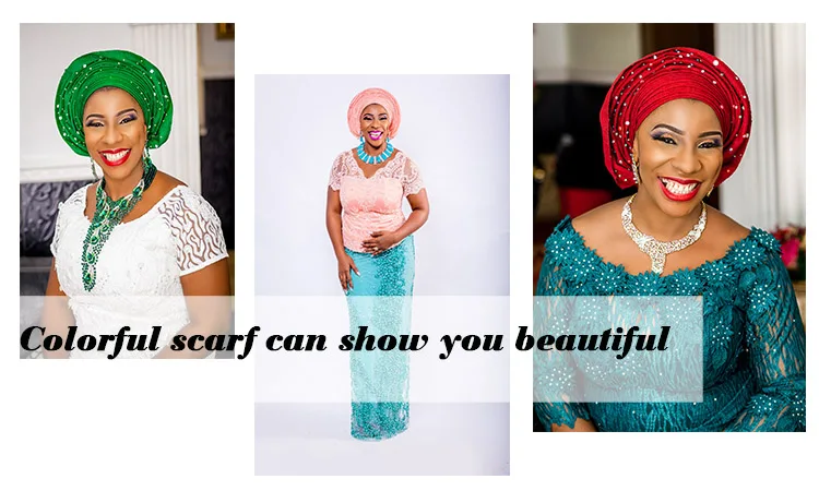 AS042 модные африканские уже сделанные головные уборы Красочные камни и бусы для женщин авто геле для вечерние и свадебные