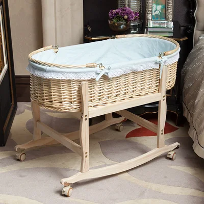 

Newborn crib rattan car portable portable sleeping basket nest appease push cradle