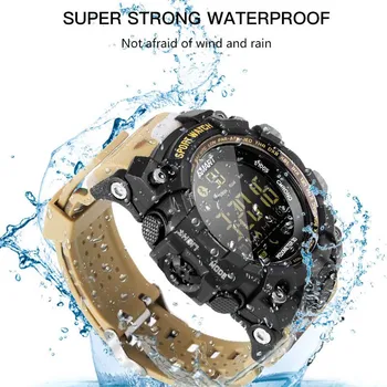 

Men Sports Electronic Watch Waterproof Pedometer Bluetooth with TPU Band -Drop