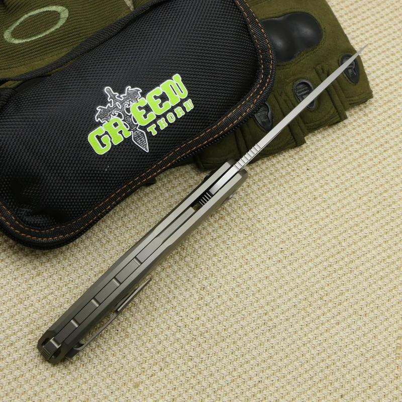 Зеленый шип Флиппер F111 складной нож M390 лезвие TC4 титановая ручка выживания кемпинг Охота карманный нож тактика EDC инструменты