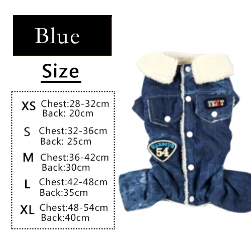 HOOPET 1pcs/lot Doggy Fashion Denim Jumpsuits Dog Cat Cool Tracksuits Puppy Clothes Pets Supplies Costume Sweaters - Цвет: Dark Bule