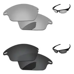 Черный, серый и Chrome Silver 2 пары Поляризованные замены линзы для быстрой солнечные очки к куртке Frame 100% UVA и UVB Защита
