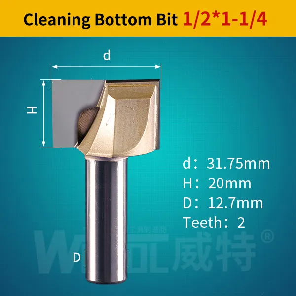 Weitol 1 шт. 1/4 или 1/2 дюймов чистящие нижние бит Деревообрабатывающие инструменты ЧПУ гравировальные биты фрезы Деревообрабатывающие инструменты - Длина режущей кромки: 12114