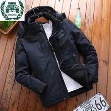 ZHAN DI JI PU Брендовая одежда плюс размер 3XL Мужская шерстяная подкладка теплая зимняя парка 140