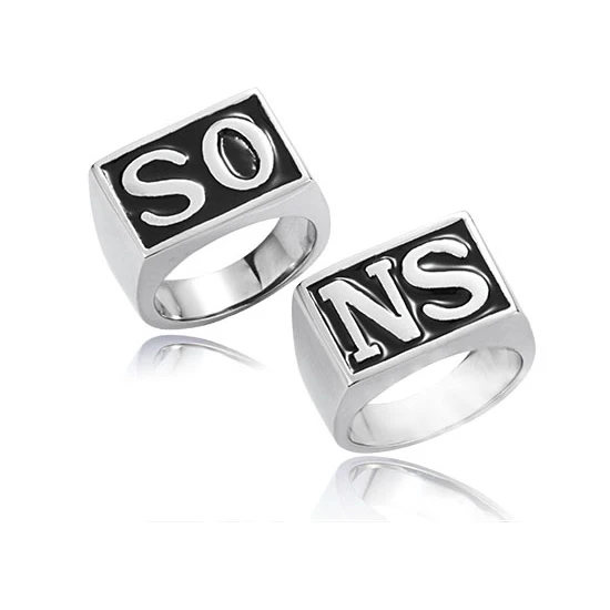Anel Silver Plated Knuckles Biker Men Ring Sons Of Anarchy Punk Rings 2 Pieces One Set/Pair Price Movie Jewelry Gift
