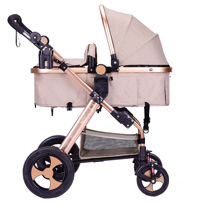 7,8 Роскошная 3 в 1 детская коляска с высоким пейзажем, детская коляска с большим пространством для 0-36 месяцев, детское автокресло - Цвет: Khaki