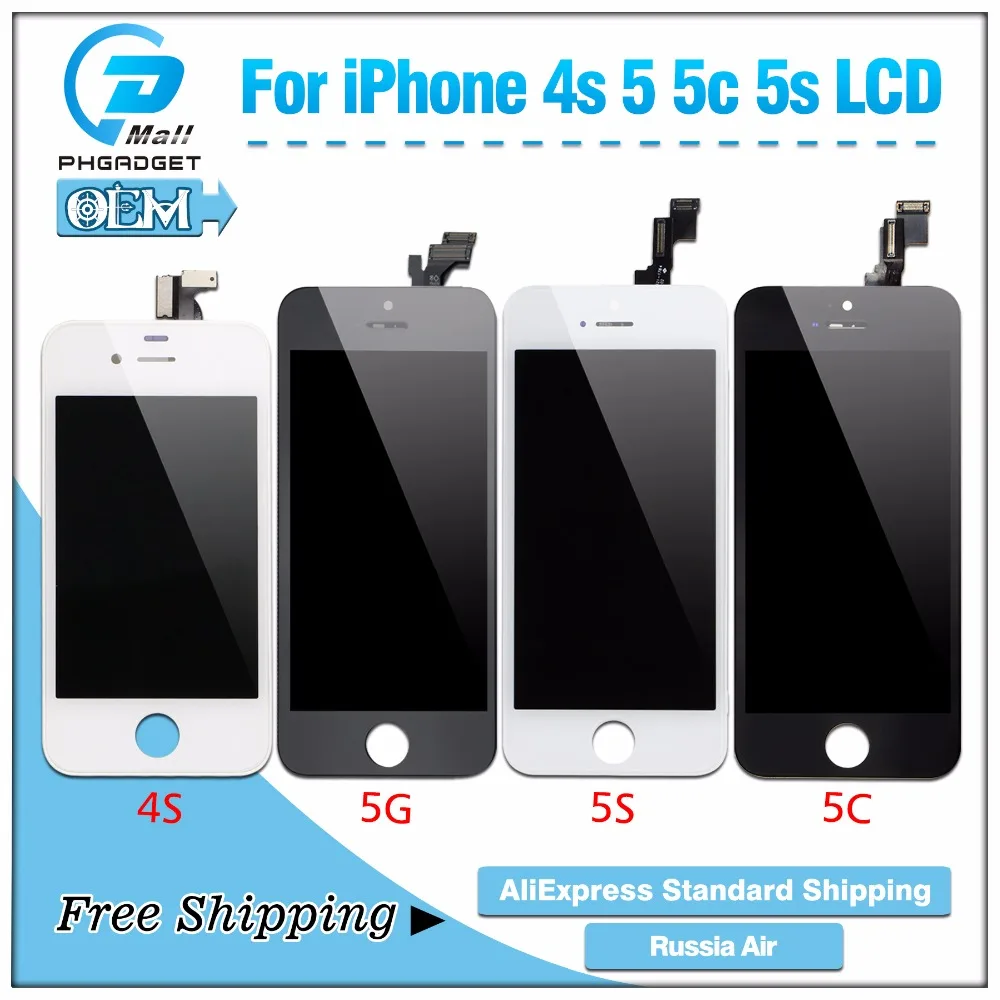 Жк-дисплей с дигитайзером для iPhone 4 5 SE сенсорный экран OEM бесплатная доставка |