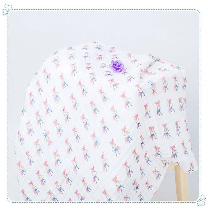 

2 layer Baby Blanket kids blanket Autumn Newborn Baby Gauze Holds Soft Blankets Thickening 100% Muslin Cotton With Label