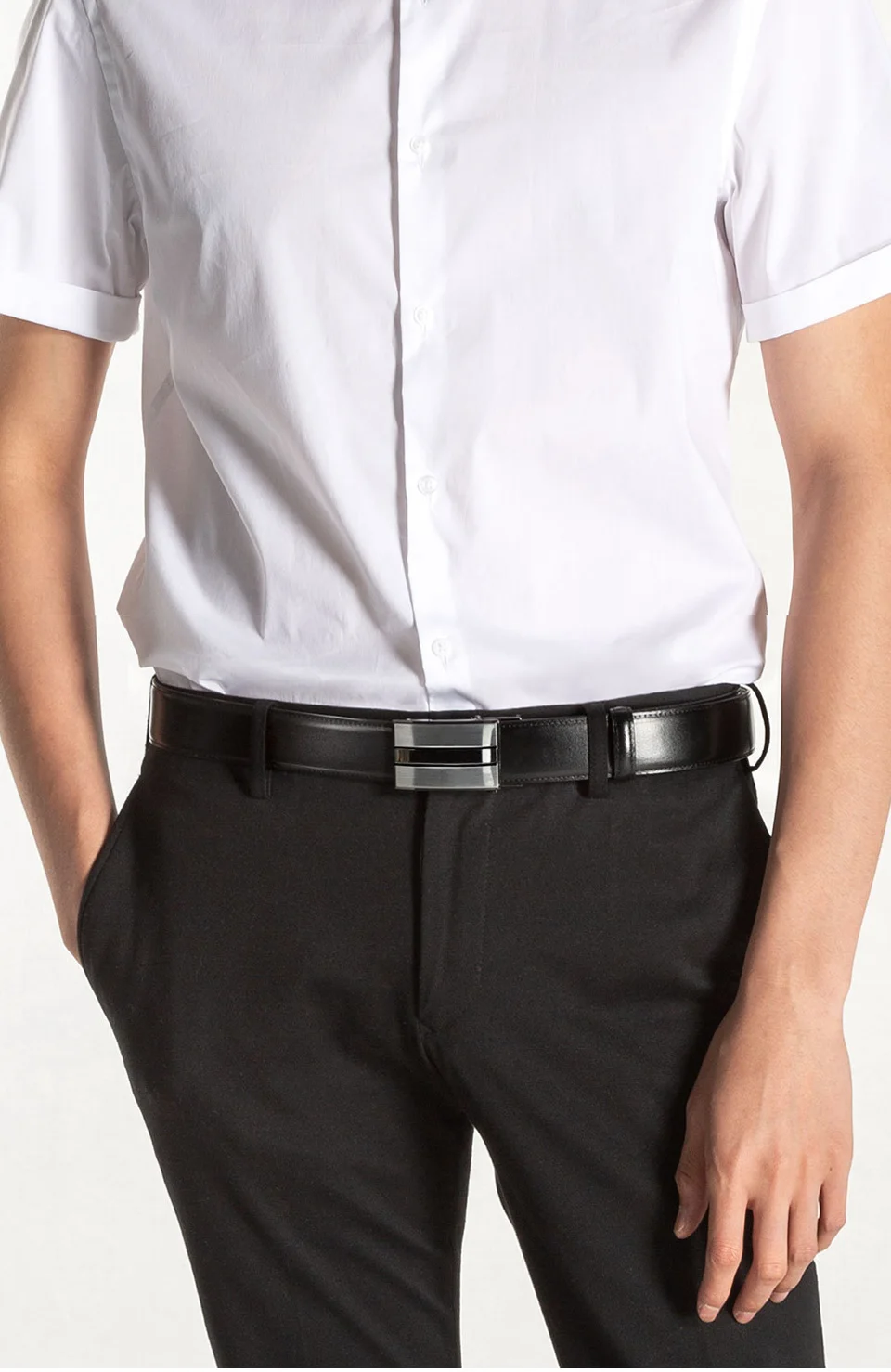 Original xiaomi mijia seven-sided Italian leather men's two-color alloy buckle type automatic buckle belt can cut length  (3)