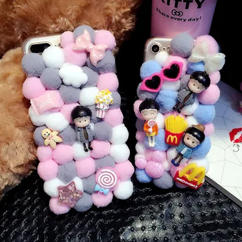 

For OnePlus One Two Three X Five One Plus 1+1 2 3 X 5T Pompon Stereo 3D Doll Case Mobile Phone Cover Bag Housing Shell Skin Mask