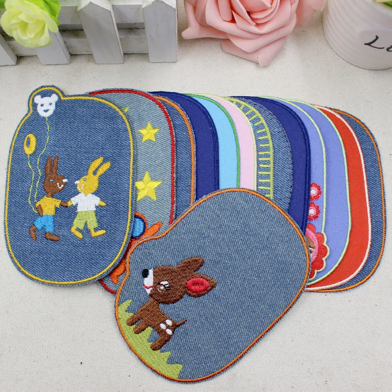 11Cm Cartoon Denim Cloth Iron On Patch Children Clothes ...