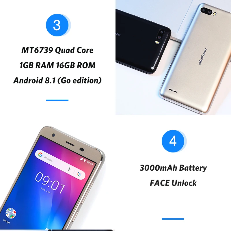 Ulefone S1 Pro Мобильный телефон Android 8 1 5 дюймов 18:9 четырехъядерный процессор MTK6739 ГБ
