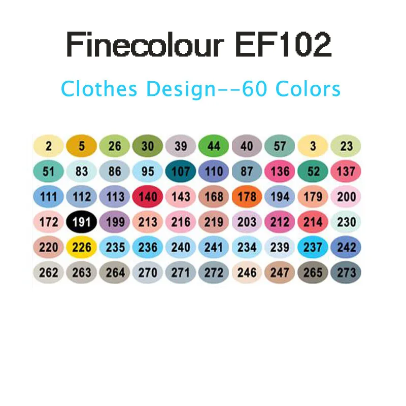 Finecolour EF102 двухсторонняя 72 цвета Кисть ручка искусство маркеры профессиональные для искусства эскиз окраска живопись манга и дизайн - Цвет: 60 clothes