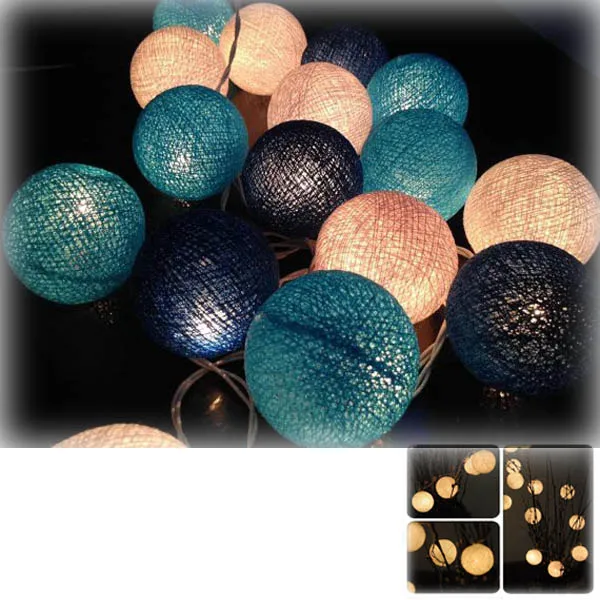 

by dhl or ems 100set. 20pcs Lighting Cotton Wicker Ball Light Cristmas Decoration Christmas Garland AC220V