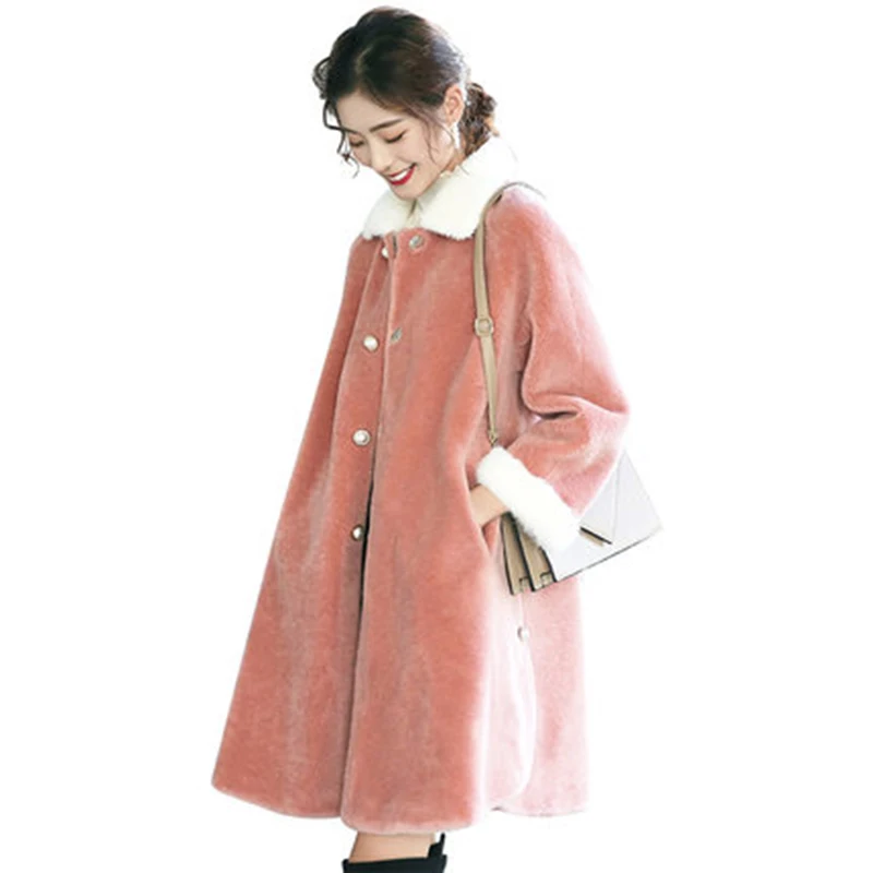 Moutons Naturel Lx2529 Col D'hiver Femmes Fourrure Veste Avec Vison De Tonte Des 2019 Casaco Feminino Chaud Manteau Réel Long lTc3FKJ1