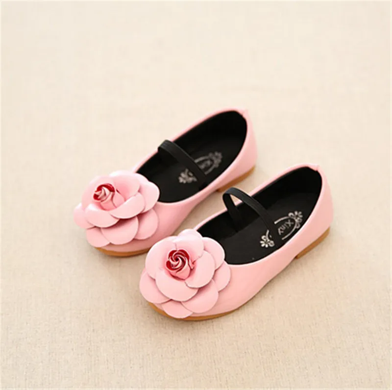 Xinfstreet/Обувь для девочек; искусственная кожа принцесса с цветами; красивая дизайнерская обувь для маленьких девочек; размеры 21-36