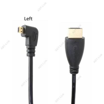 Угловой HDMI Micro HDMI кабель d-типа левый и правый и вверх и вниз 1,4 3D 1440P кабель адаптер для HDTV XBox мобильный телефон Настольный кабель - Цвет: Left