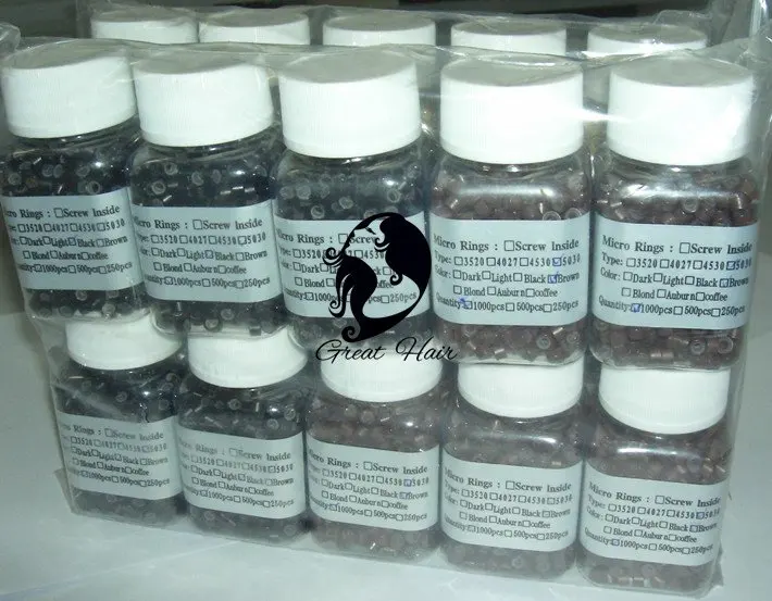 5 Jars 5000pieces/лот блонд # Винт микро кольцо/ссылки для наращивания человеческих