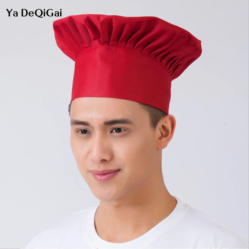 

High Quality Unisex Fold Cap Chef hats Solid Sushi Chef Waiter Hats Adult Restaurant Hotel Bakery Canteen Chef Coffee Wholesale
