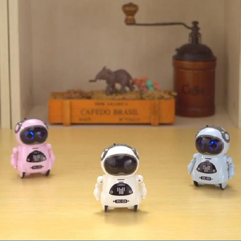 3 цвета мини карманный робот говорящая ходьба музыка танец свет распознавание голоса интерактивный умный детский Робот Модель игрушки подарок на день рождения