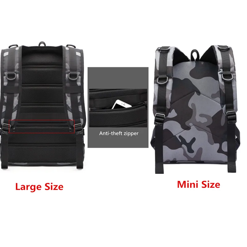  PUBG Backpack Men School Bag Mochila Pubg Battlefield Infantry Pack Camouflage Travel Canvas USB He - 33001312955