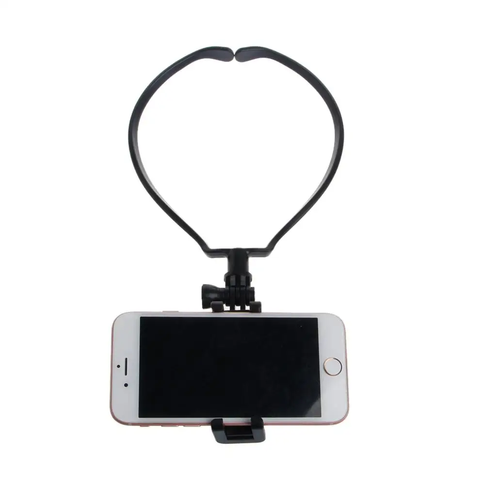 

Hands-Free Phone Stand Wearable Hang On Neck Holder Mount Kit For iPhone Samsung Action Camera Camcorder POV ANGLE OF 180 DEGREE