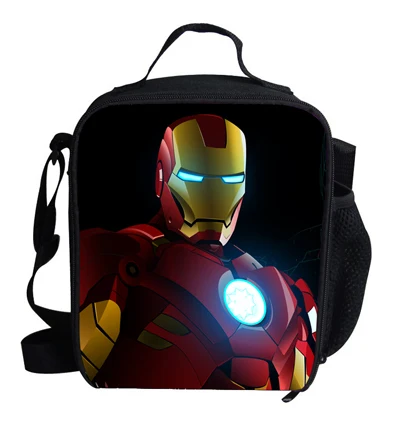 Модная сумка для ланча для детей, школьная сумка для ланча Ironman, термос для детей, для мальчиков и девочек - Цвет: 7L19