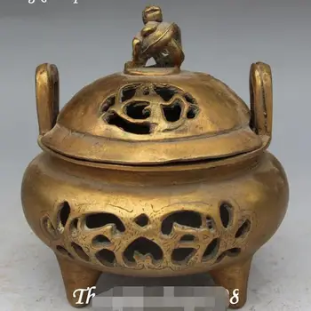 

Marked Chinese Bronze Hollow Dragon Beast 3 Foot Incense Burner Censer Incensory