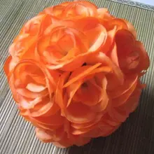 SPR 20 см 15 шт/лот Свадебный Цветочный шар пластиковый центр Шелковый целующийся шар Свадебный занавес-оранжевый