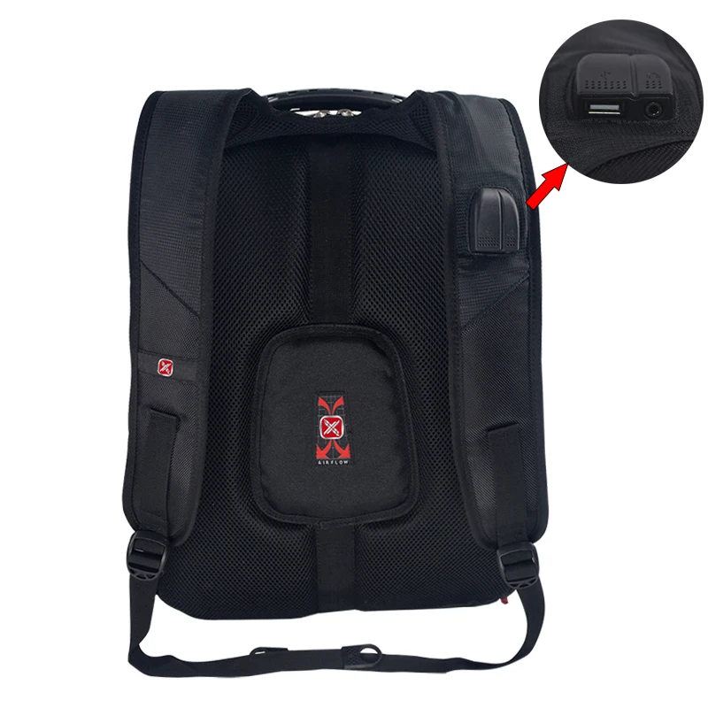  Swiss usb music Multifunctional 17 inch Waterproof Laptop backpack gear Male boy brand Men Travel B