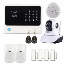 Pantalla Táctil de Control APP Sistema de Alarma de Casa de Seguridad Inalámbrica WIFI Sistema de alarma con Cámara IP 433 mhz Humo Detector de Hueco de la Puerta Sensor