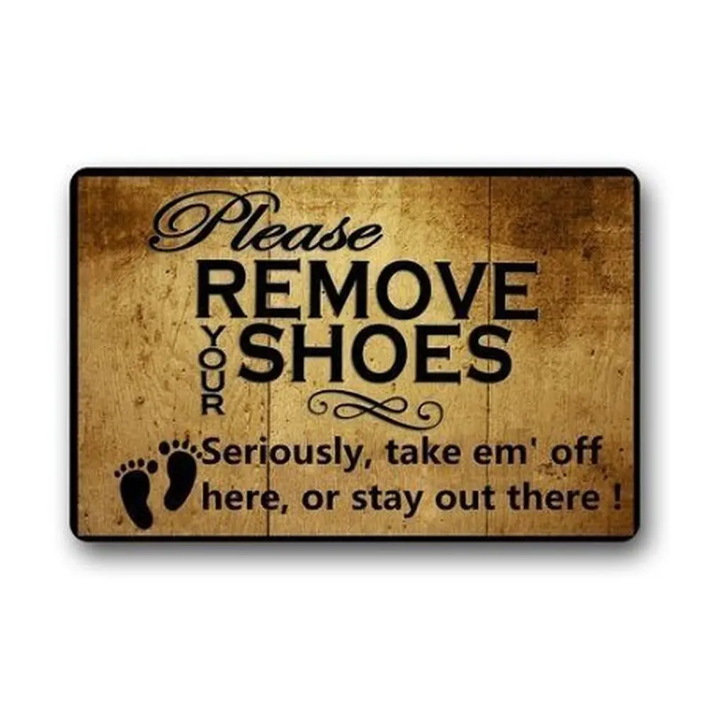 Goodbath Funny Bath Mat Rugs Quote Please Remove Your Shoes Non Slip