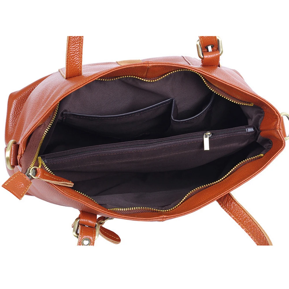 En Lady Cuir Voyage Étanche Sacs De Nouvelles Main Femmes Postier À Orange Mode 2018 Femelle Bandoulière Véritable Grande Capacité qPERt