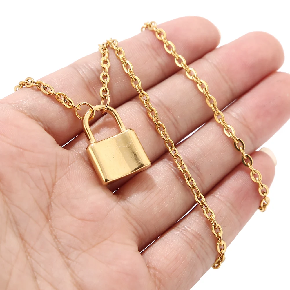 

2pcs/lot Gold/silver tone Necklace Stainless Steel Pendant Chain