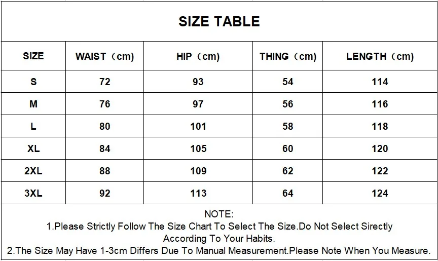 速卖通尺码表S-3XL