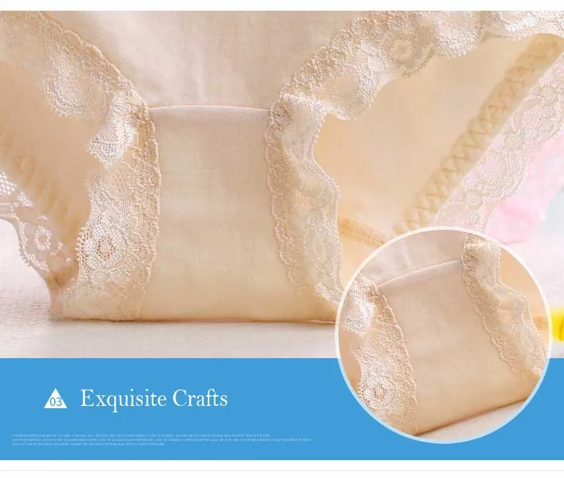4pcs Plus Size XXL Women Confort Cotton Underwear Seamless Sexy Lace Panties Briefs for Women Underpants Lingerie Knickers 12