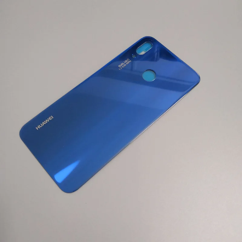 Для huawei Nova 3e P20 Lite Задняя крышка батареи задняя дверь Корпус чехол стеклянная панель Замена для huawei P20 Lite крышка батареи - Цвет: Темно-синий