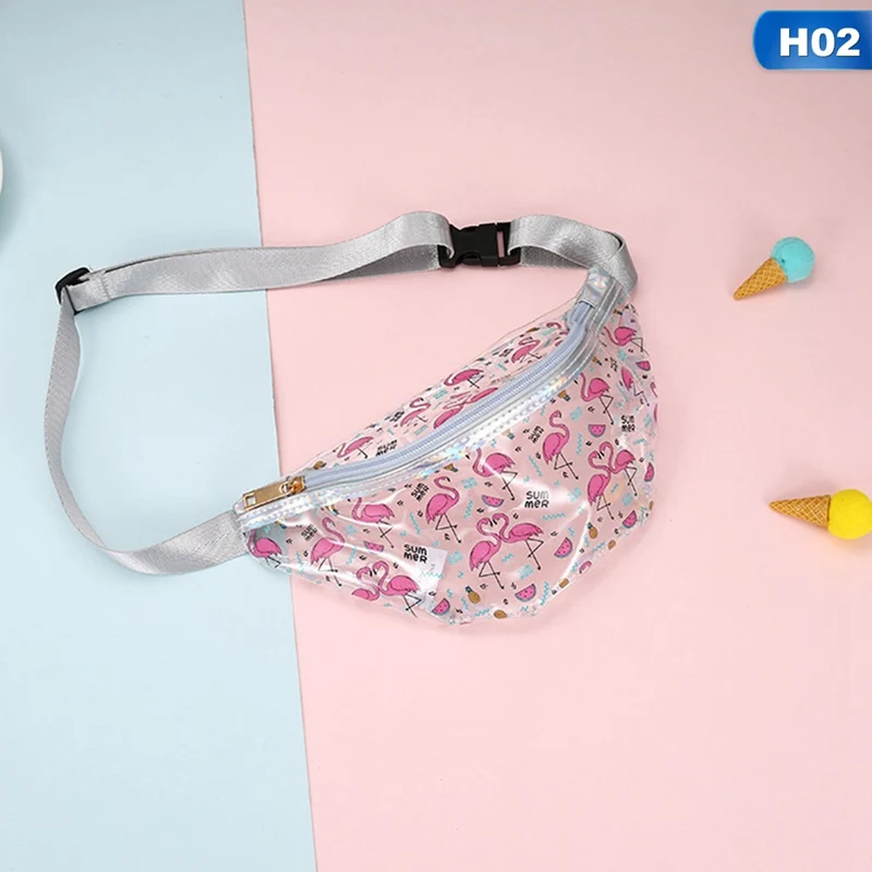 Водонепроницаемый прозрачный Единорог девушка Женская поясная сумка пвх фламинго мультфильм путешествия телефон деньги сумка на пояс детская сумка