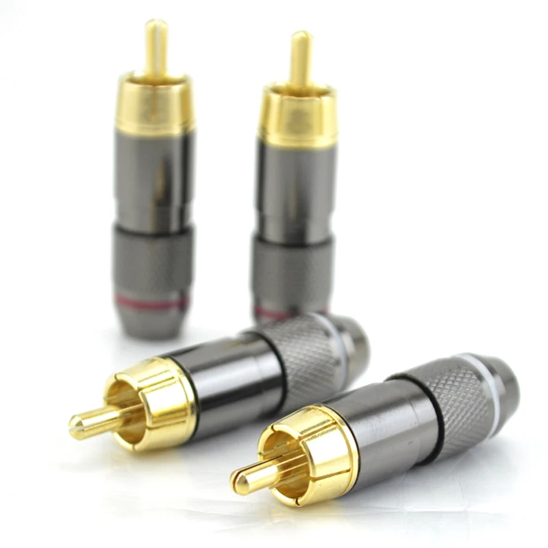 Free shipping 5pair RCA Plug Gold Plated Audio Video Connector for