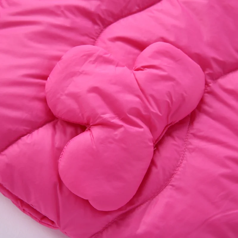 Cena Balabala małe dziewczynki pikowana lekka puchowa kurtka z aplikacją dziecięca z kapturem kurtka pikowana z zapięciem na zatrzask w Chinlon podszyta