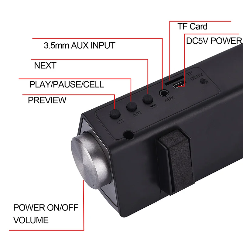 XGODY IP08 мощный Саундбар для ТВ ПК беспроводной динамик Bluetooth с микрофоном Handsfree TF