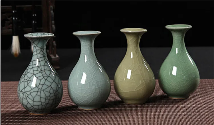 JIA-GUI LUO ледяная трещина Celadon креативное украшение личность цветок Домашнее украшение водная культура керамическая ваза для цветов C049