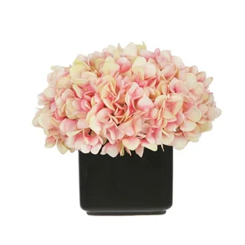 

INDIGO - 5pcs Pink Hydrangea Display Silk Flower Home Table Decorative Artificial Flowers Wedding Party Event Free Shipping
